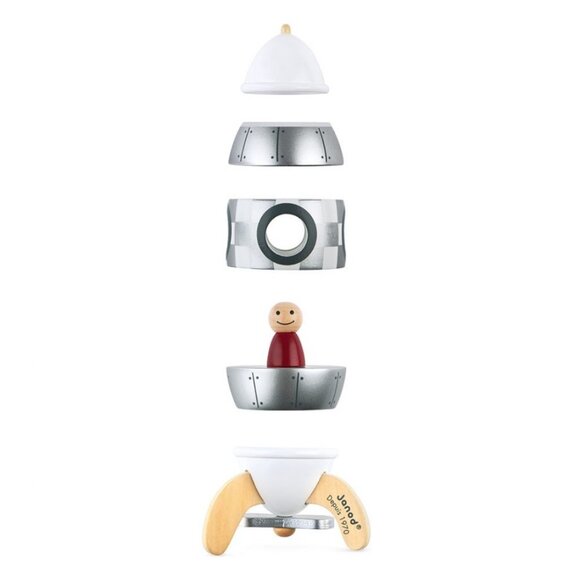 Janod Wooden Silver Magnetic Rocket Kit New in Box For Age 2+ - Picture 6 of 15